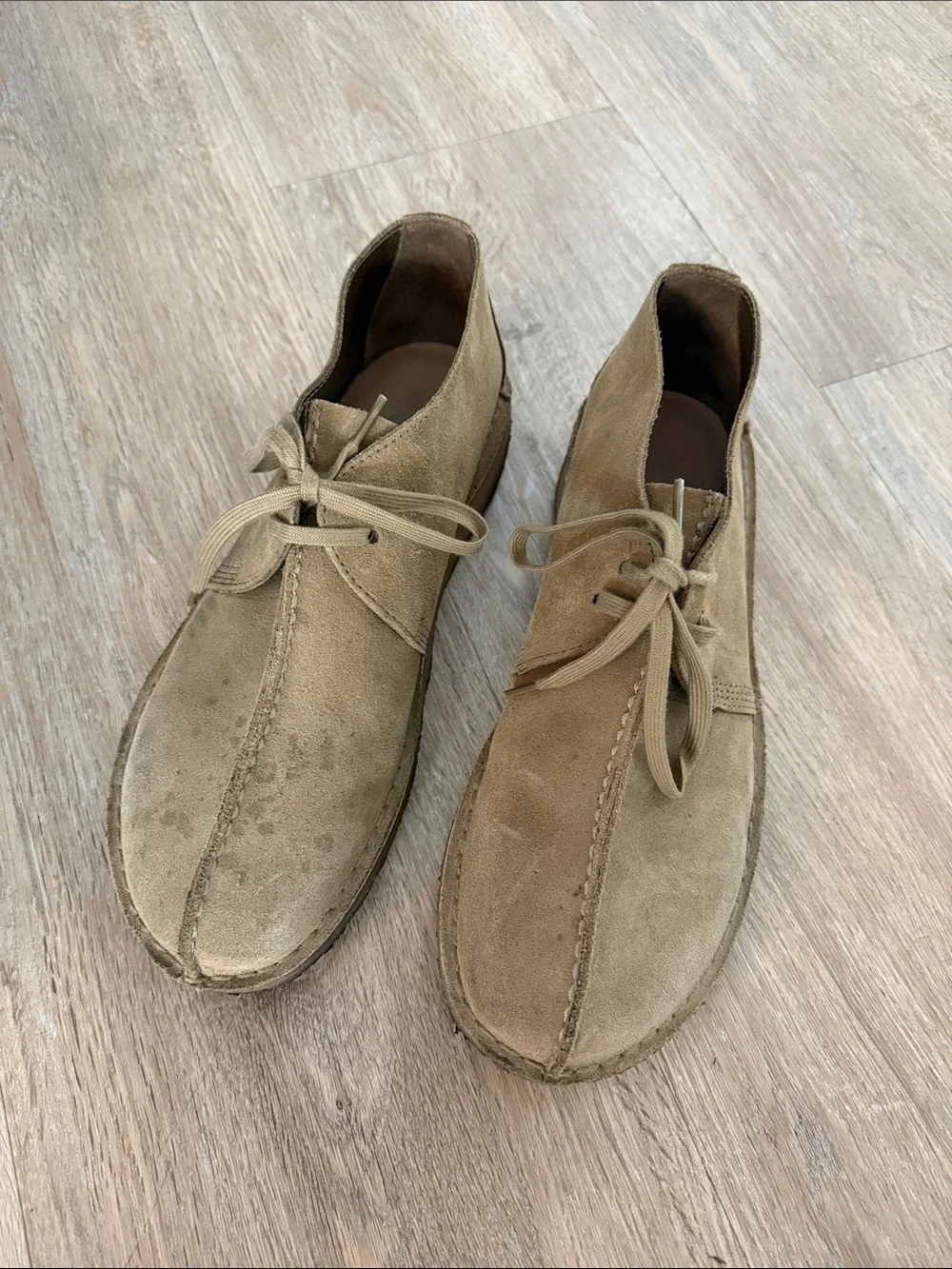 Clark’s Men's Suede Moc Toe Lace-Up Shoes in Tan/Light Brown 11.5M